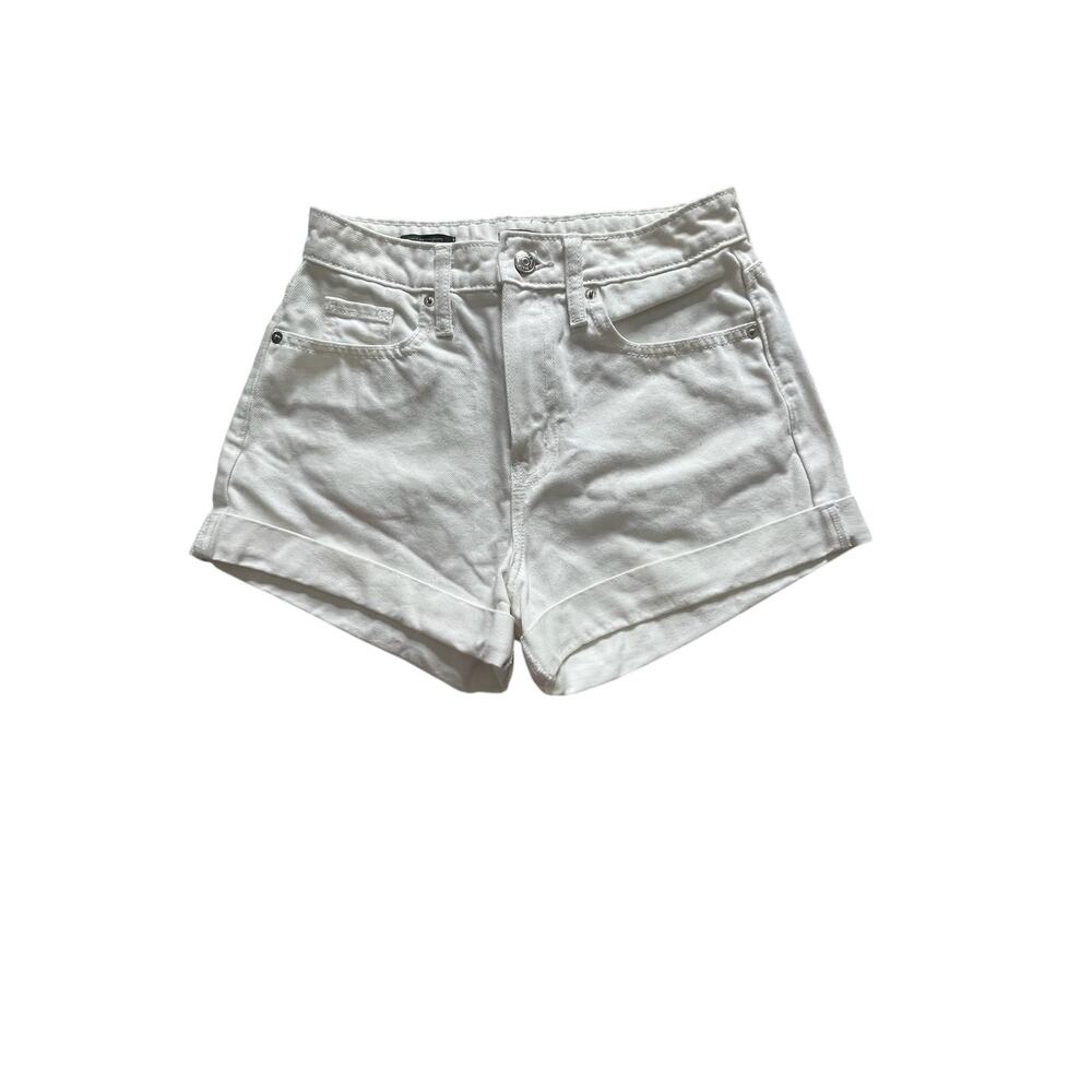 Wild Fable Women’s 0 / 25 White Denim Highest‑Rise Mom Shorts 100% Cotton EUC
